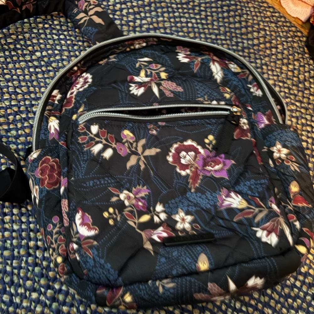 Vera Bradley Black Floral Backpack
